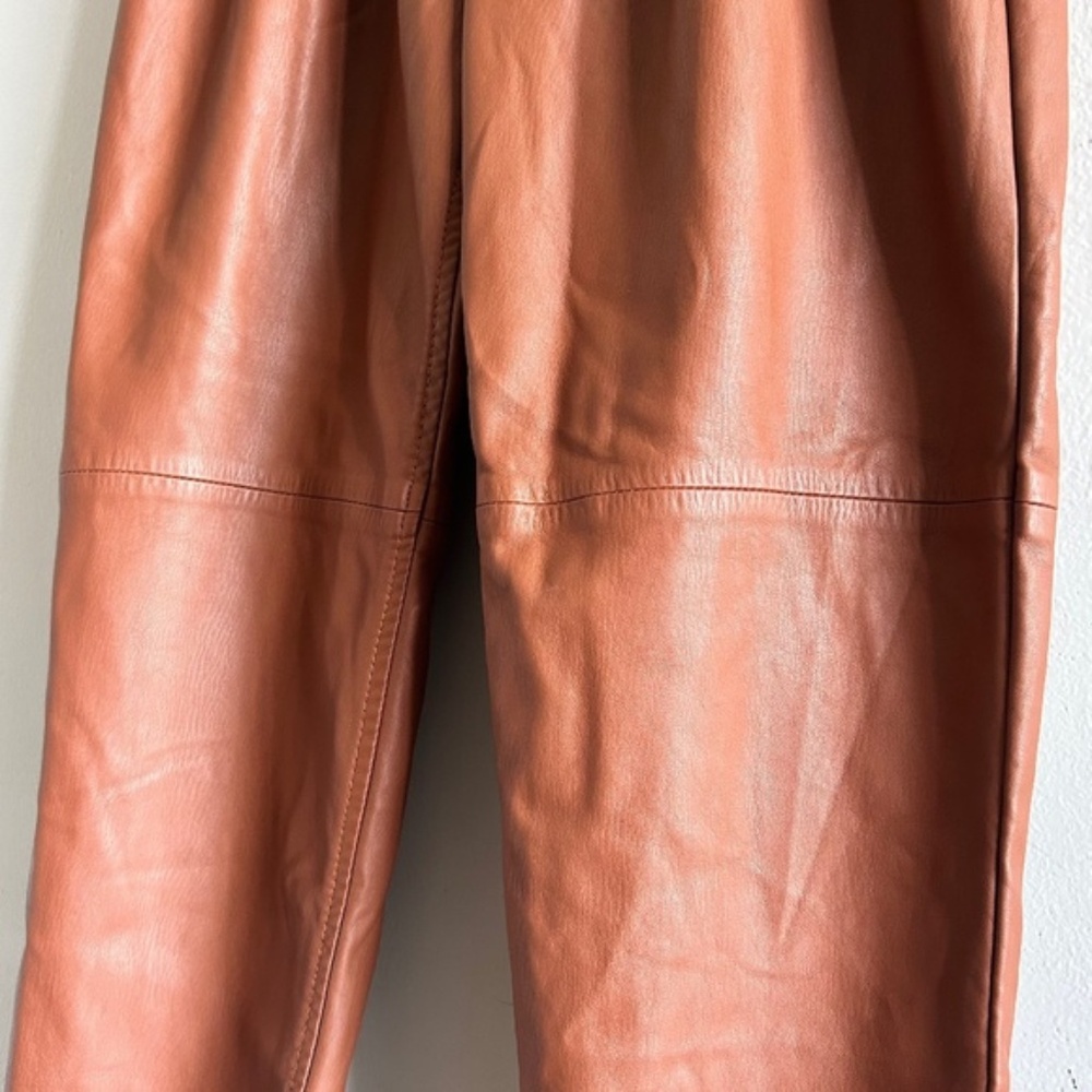 Free People Brown High-Waist Faux Leather Paperbag Pants - Picture 10 of 14